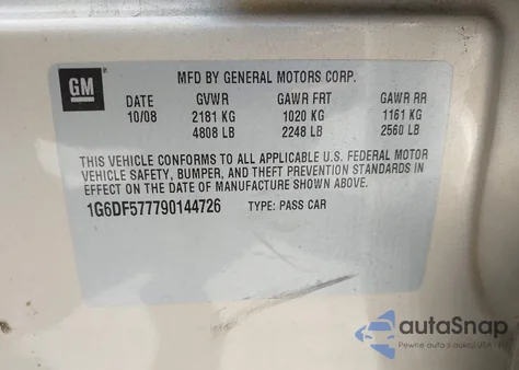 2009 Cadillac Cts Standard from USA, damaged, VIN 1G6DF577790144726